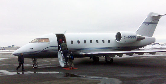 Jet takeoff with V-Sat system